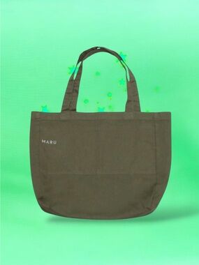 🆕💗MARU Espresso Cafe 100% Cotton Utility Tote Double Straps • SAGE Color • NWT